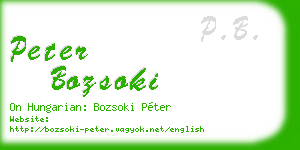 peter bozsoki business card